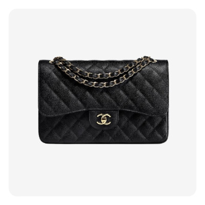 샤넬 클래식 캐비어 라지 블랙 골드 - Chanel Classic Caviar Large Bag- ch2657z