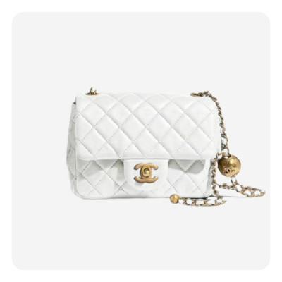 샤넬 쁘띠삭 플랩백 골드볼 화이트 골드 - Chanel Petit Sac Flap Bag- ch2658z