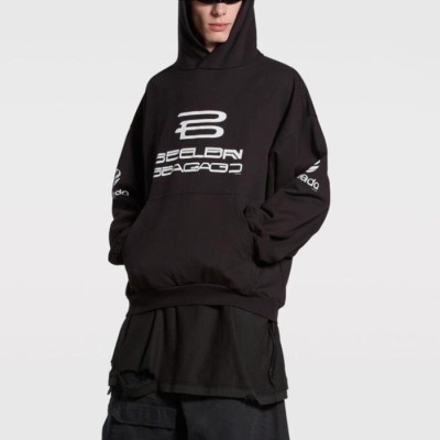 발렌시아가 남성 블랙 후드티 - Balenciaga Mens Black Hoodie - bac2678x