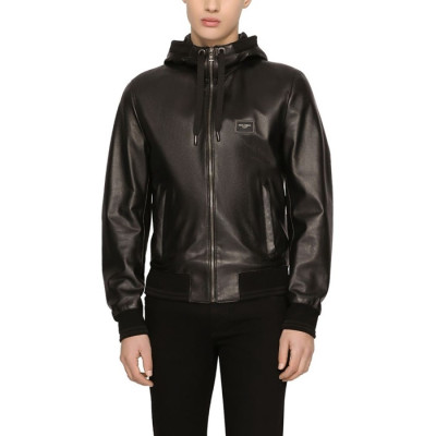 돌체앤가바나 남성 가죽 자켓 - Dolce&Gabbana Mens Leather Jacket - doc2873x