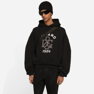 돌체앤가바나 남성 블랙 후디 - Dolce&Gabbana Mens Black Hoodie - doc3174x